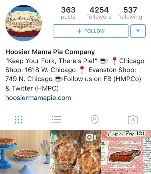 Hoosier Mama Pie Company Instagram Profile