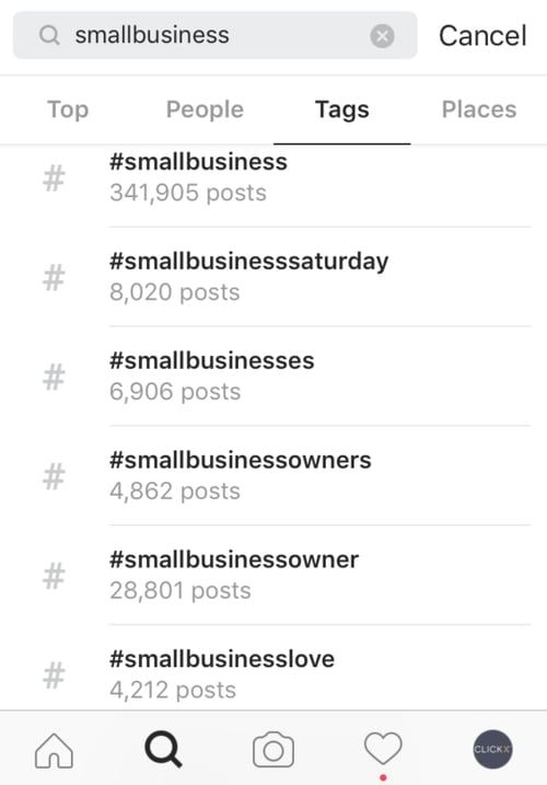 Small Business Instagram Hashtag Research