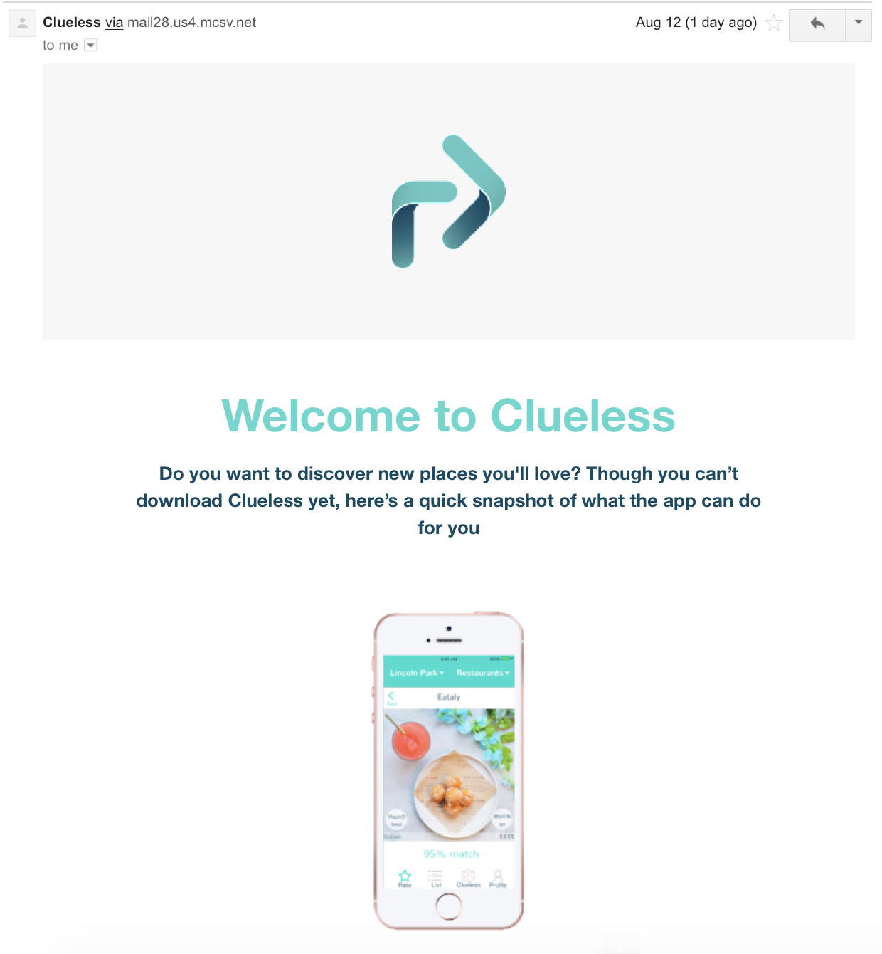 Clueless App Email Newsletter