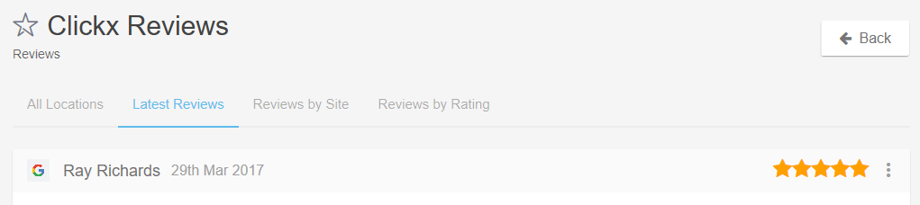 Reviews page