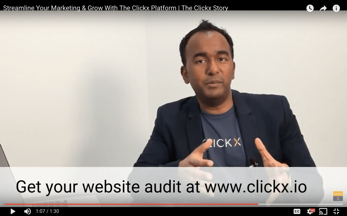 Example of a YouTube video from Clickx.