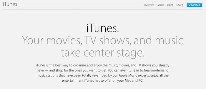 iTunes value proposition example