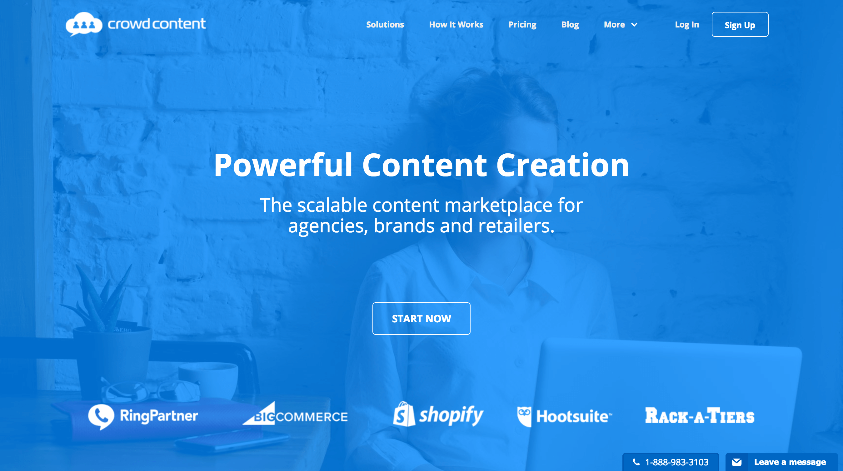 Landing page for Crowd Content