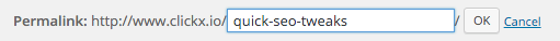 Editing slug in WordPress for SEO