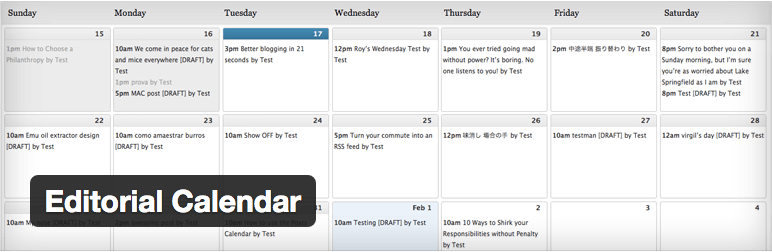 Editorial Calendar WordPress plugin