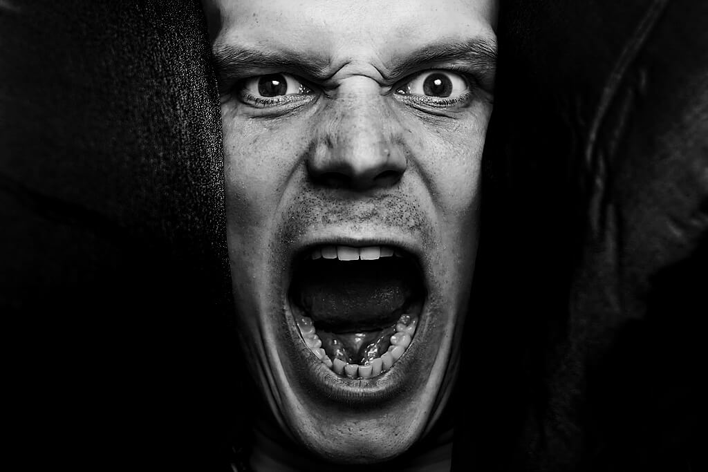 Man with intense emotions