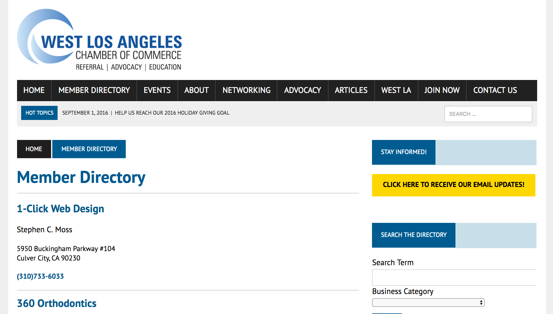Example of a business directory