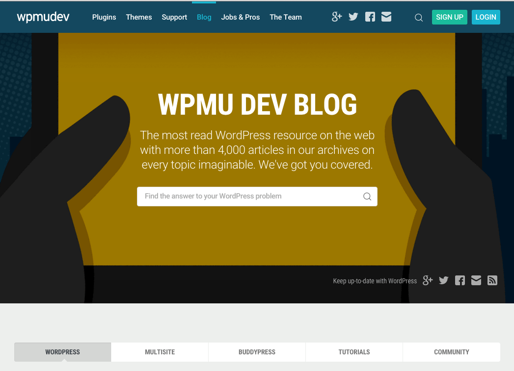 WPMU DEV Blog Hero Image Example