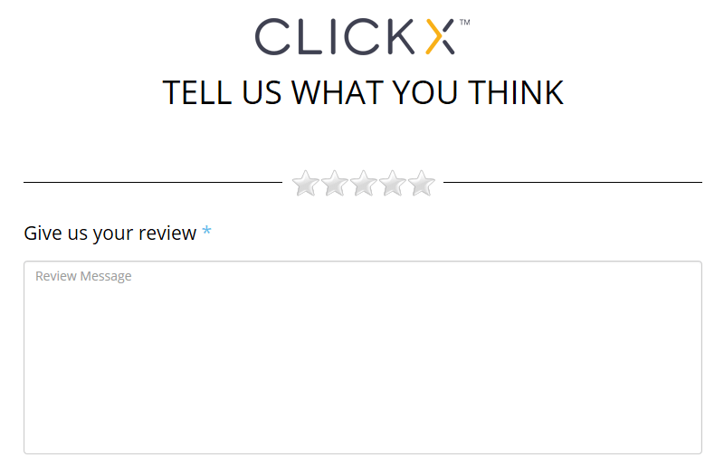 The Clickx review landing page.
