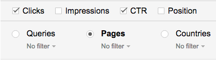 Search Console: Filter by Pages