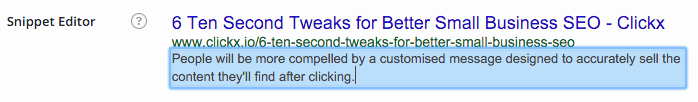 Example of custom meta description