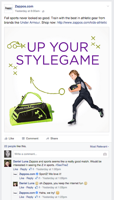 Zappos does an incredible job with customer engagement.