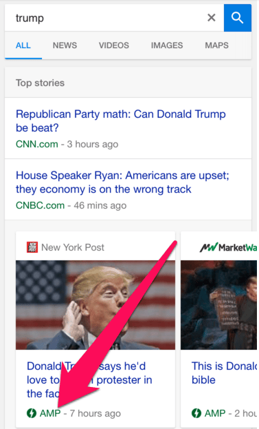 Google AMP Mobile Search