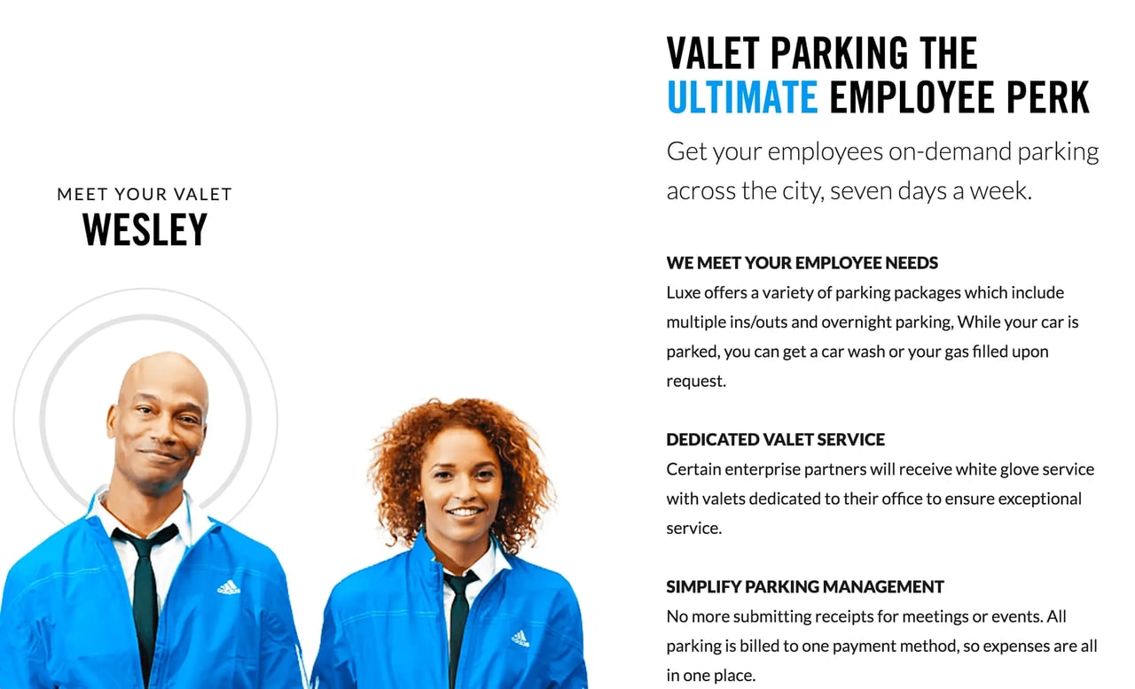 Branding and typography example at luxe.com