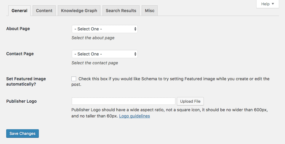 Schema Plugin Settings Page