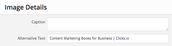 The WordPress editor setting alt text for images