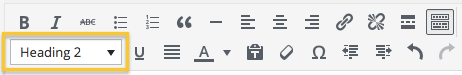 The WordPress editor headings dropdown