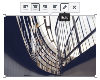 The WordPress editor image edit option