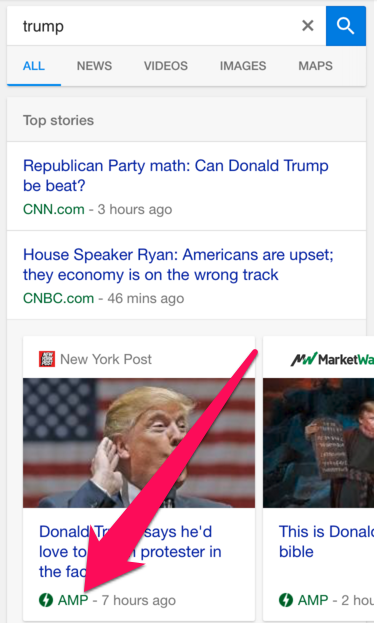 Google AMP Mobile Search