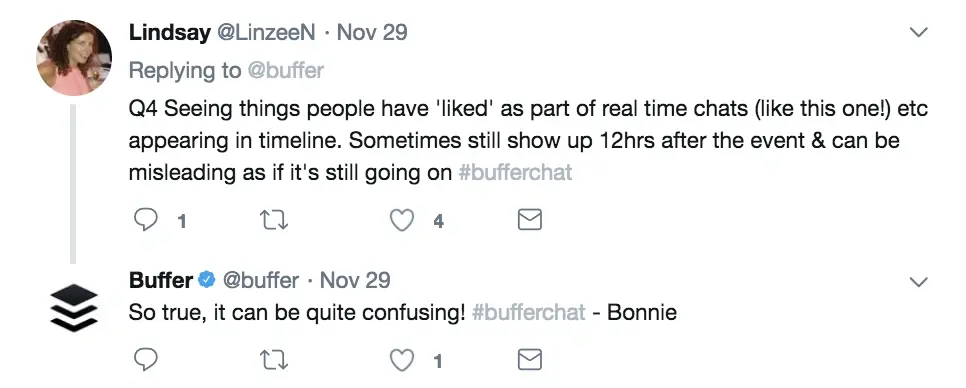 Example of a company engaging with a member of their target audience on social media.