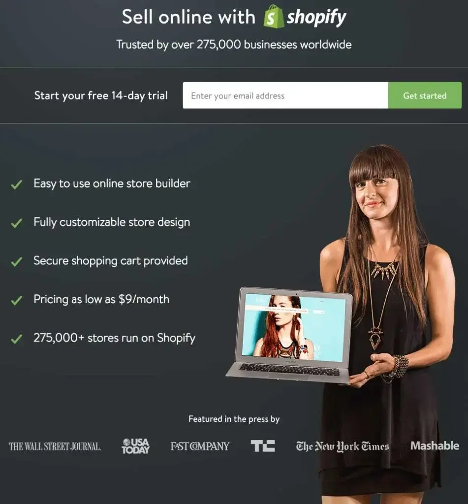 Sell online with shopify