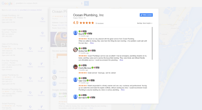 Example of a review in Google Search