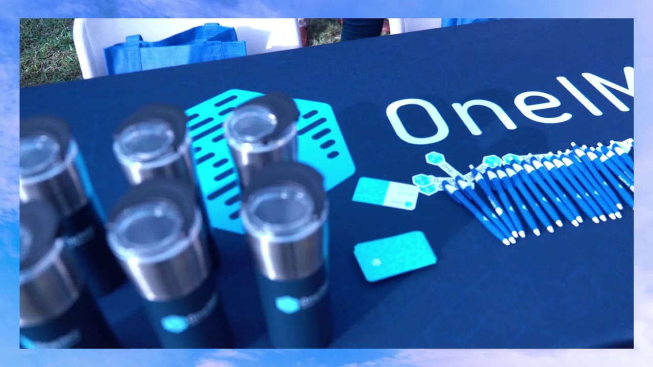 A branded table at the Coconut Point B2B Expo